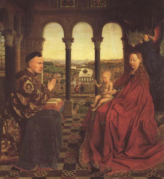 Jan Van Eyck The Virgin of Chancellor Rolin (mk45) Spain oil painting art
